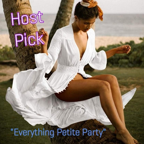 New Lace Button Down Kimono Swim Cover up Duster - Picture 4 of 7